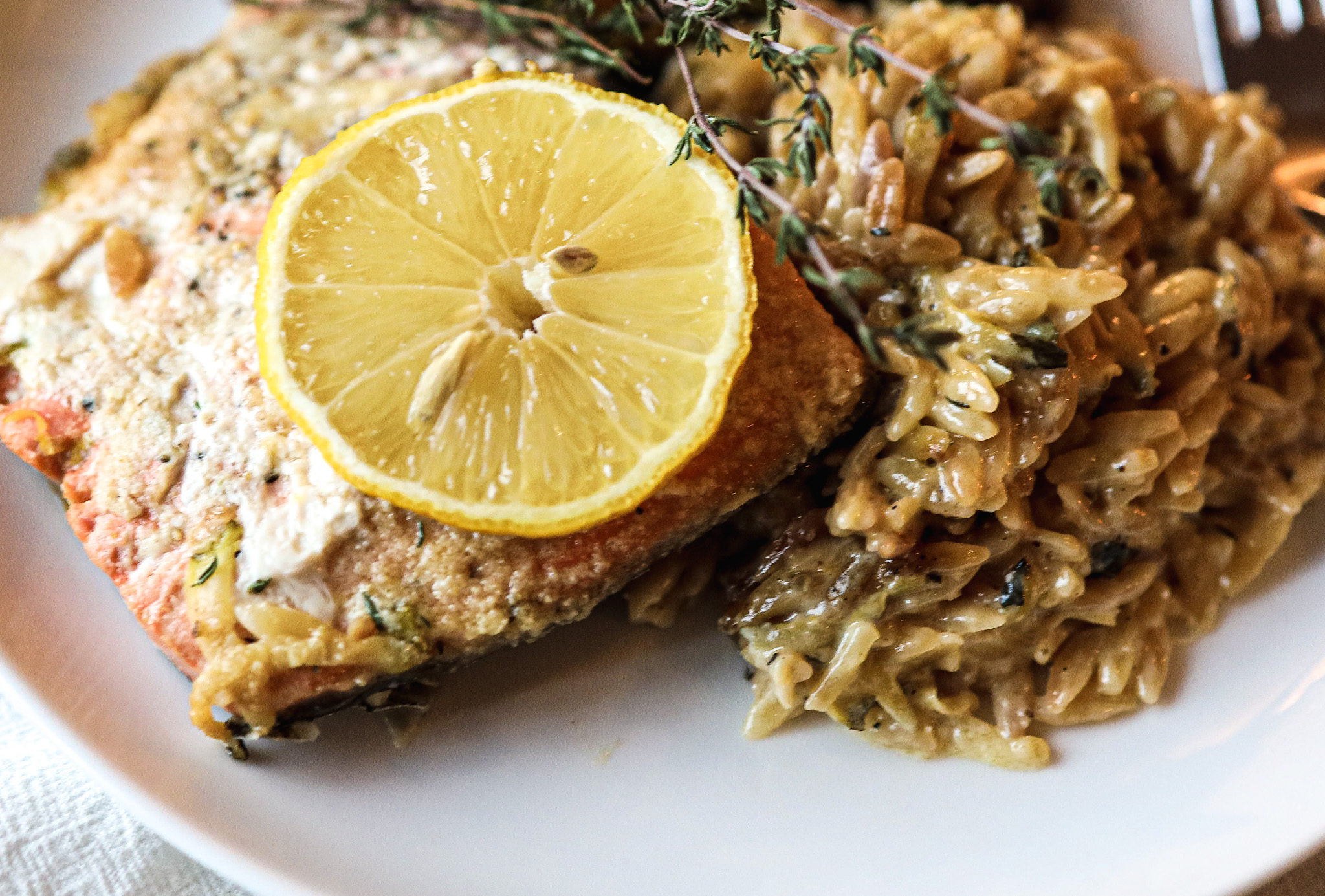 Lemon Salmon and Orzo Unrefined Baker